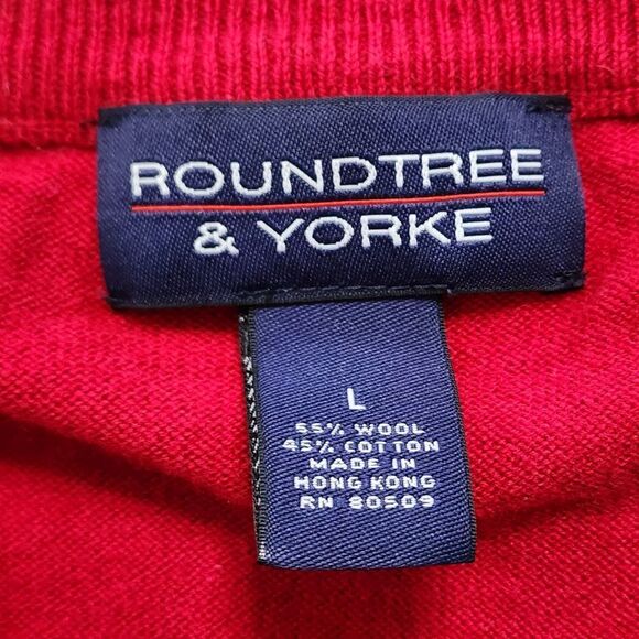 Roundtree Yorke sweaters vest plaid wool blend Academia preppy L - Picture 4 of 4